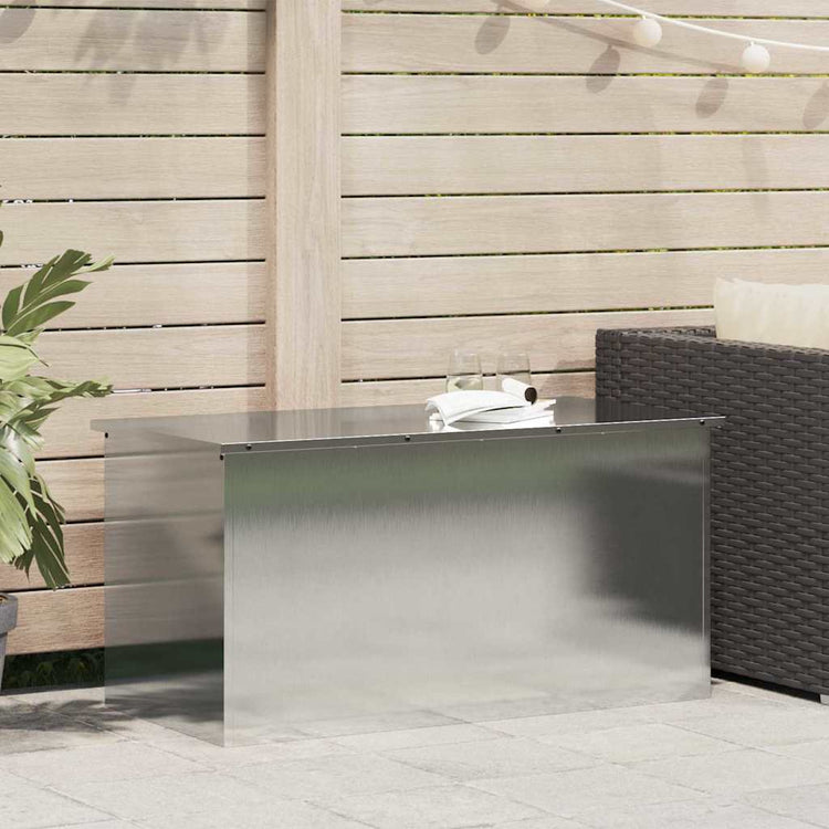 Vidaxx boîte de rangement extérieure argent 100 x 50,5 x 50 cm acier