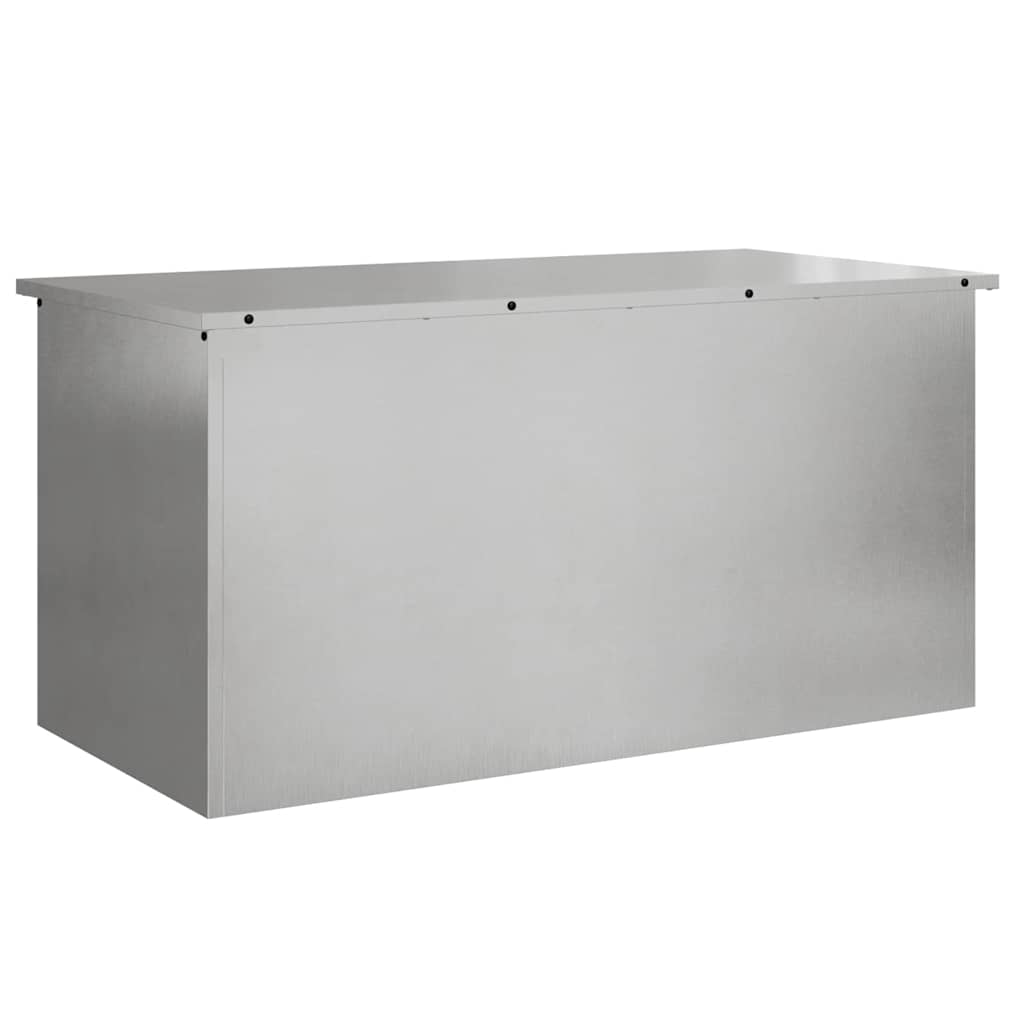 Vidaxx boîte de rangement extérieure argent 100 x 50,5 x 50 cm acier