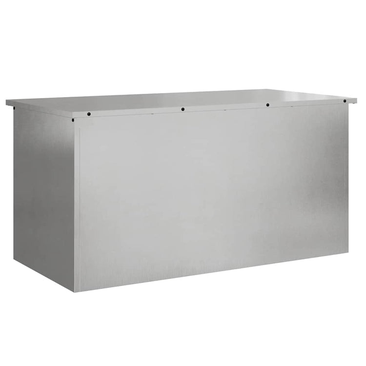 Vidaxx boîte de rangement extérieure argent 100 x 50,5 x 50 cm acier