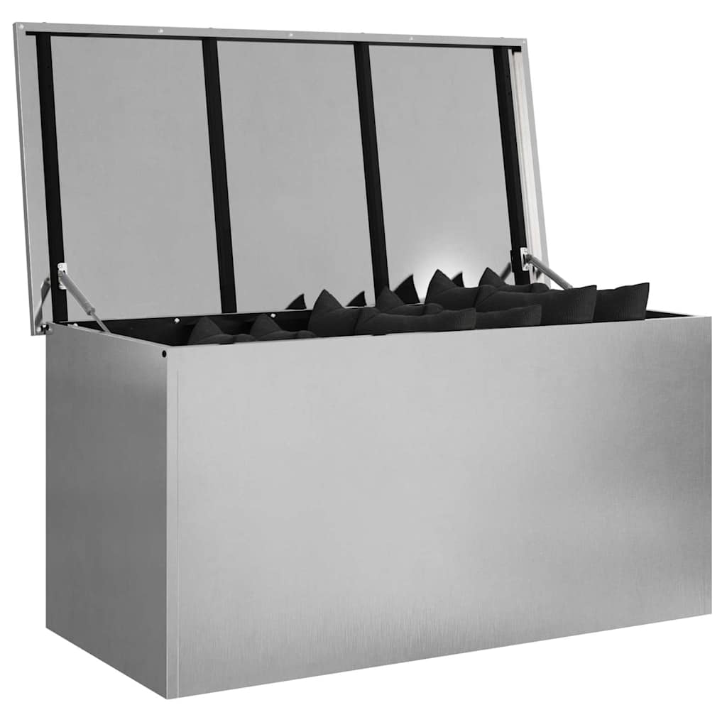 Vidaxx boîte de rangement extérieure argent 100 x 50,5 x 50 cm acier