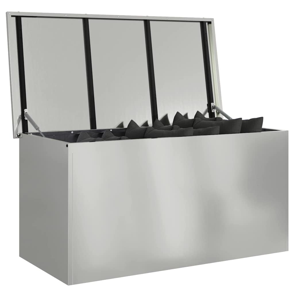Vidaxx boîte de rangement extérieure argent 100 x 50,5 x 50 cm acier