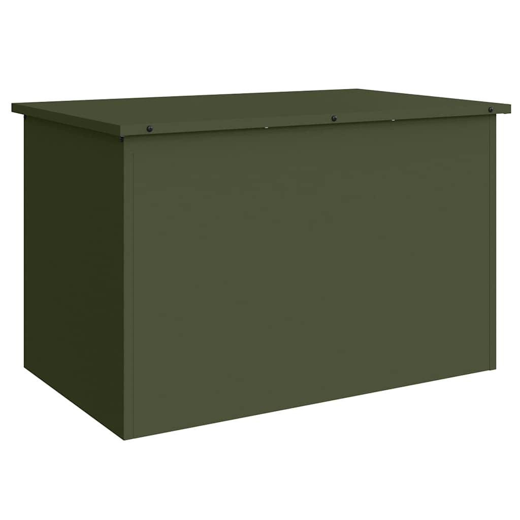 Vidaxx boîte de rangement extérieure avec rangement vert olive 80 x 50,5 x 50 cm acier