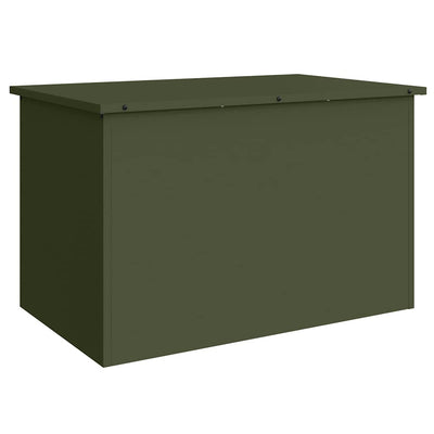 Vidaxx boîte de rangement extérieure avec rangement vert olive 80 x 50,5 x 50 cm acier