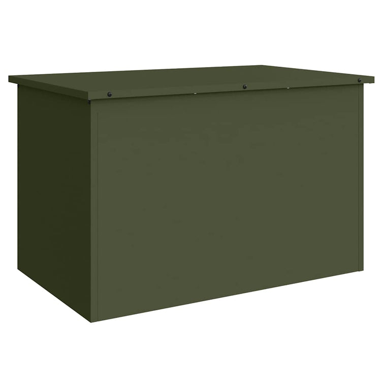 Vidaxx boîte de rangement extérieure avec rangement vert olive 80 x 50,5 x 50 cm acier