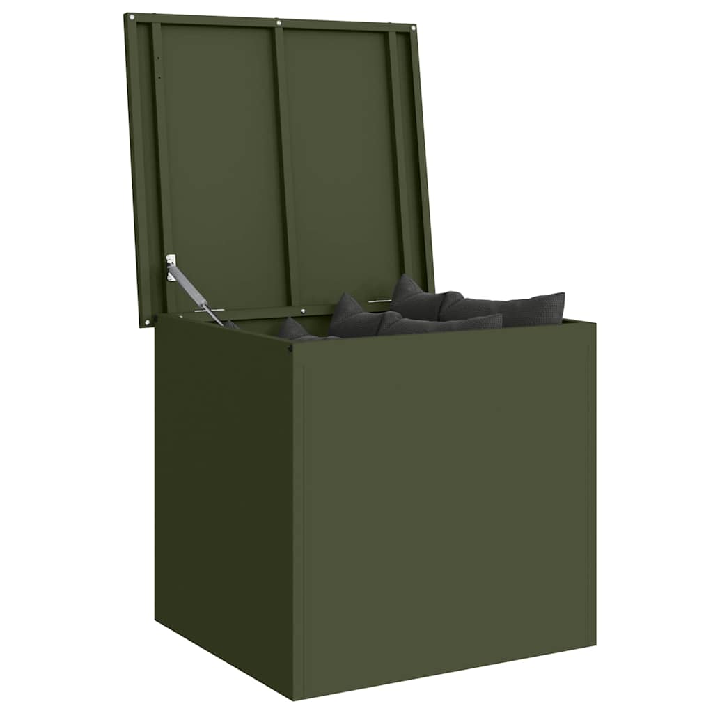 Vidaxx boîte de rangement extérieure vert olive 55 x 50,5 x 50 cm acier