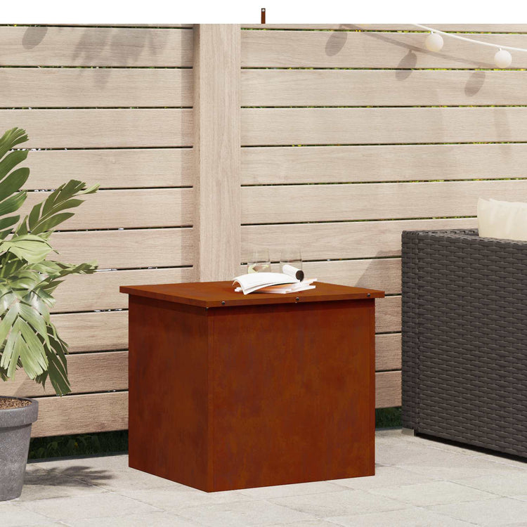 Vidaxx boîte de rangement extérieure rouillé 55 x 50,5 x 50 cm acier