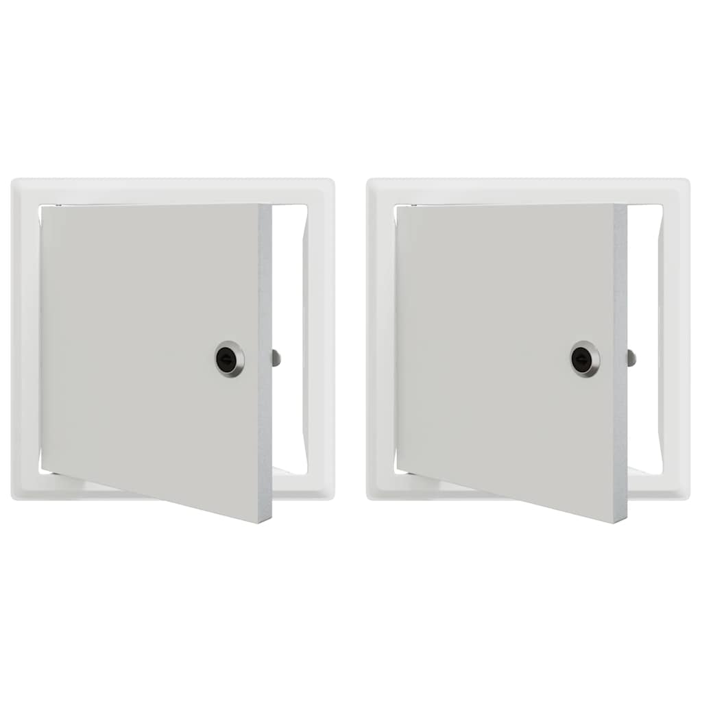 VidaXL panneau d'accès 2 pcs blanc 23 x 23 x 3 cm acier