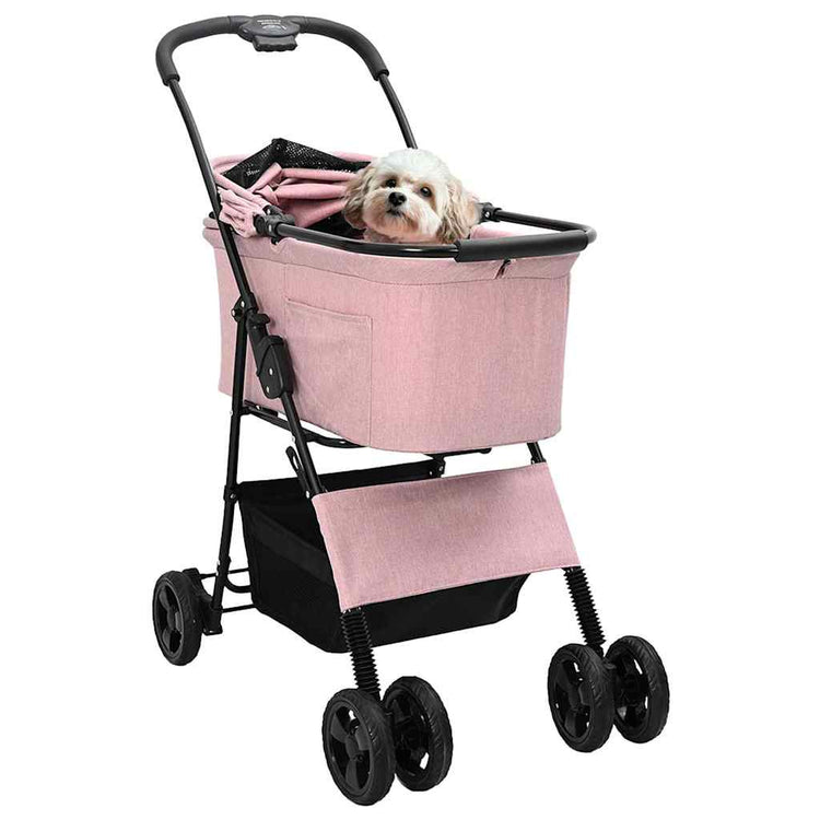 Vidaxx poussette pliable pour animaux de compagnie rose 81 x 47 x 99 cm polyester