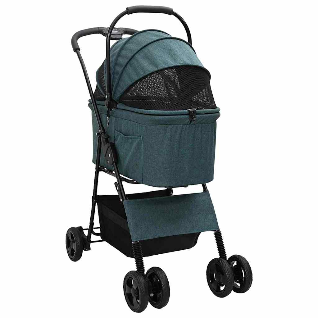 Vidaxx poussette pliable pour animaux de compagnie vert 81 x 47 x 99 cm polyester