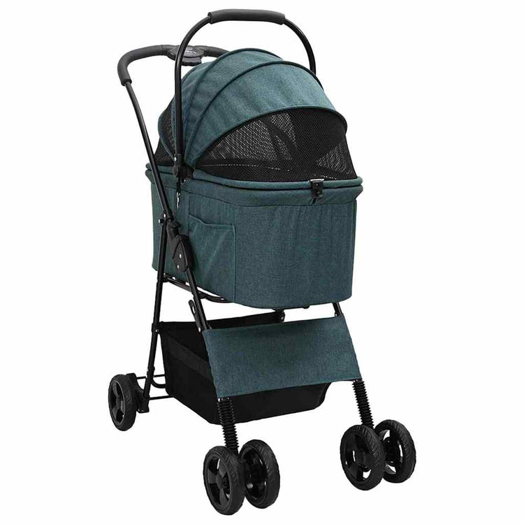 Vidaxx poussette pliable pour animaux de compagnie vert 81 x 47 x 99 cm polyester