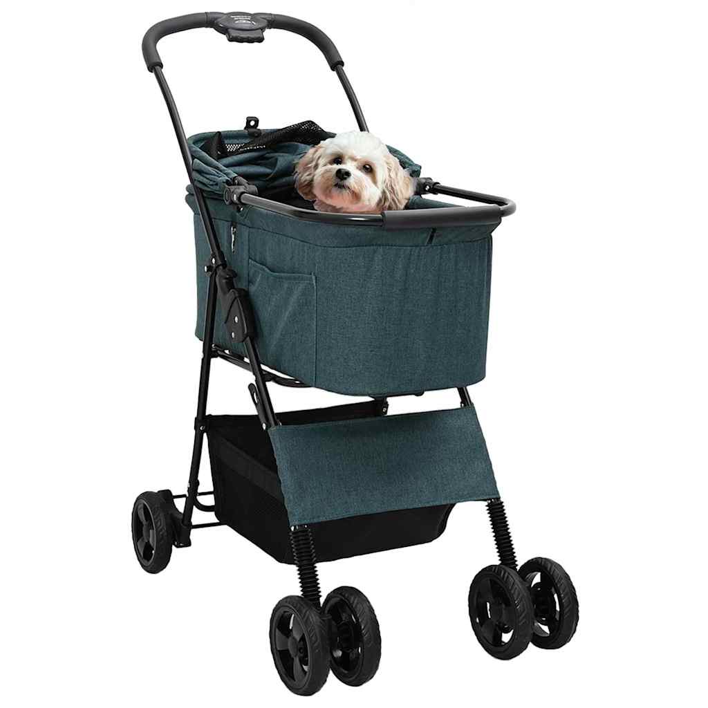 Vidaxx poussette pliable pour animaux de compagnie vert 81 x 47 x 99 cm polyester