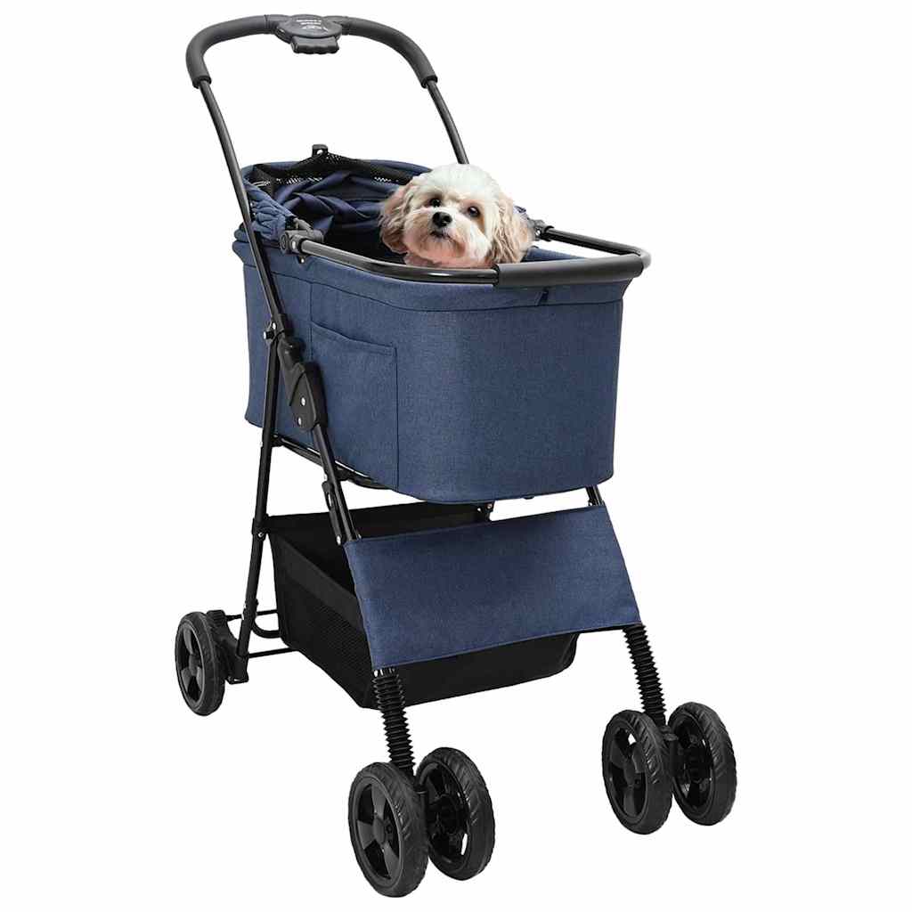 Vidaxx poussette pliable pour animaux de compagnie bleu 81 x 47 x 99 cm polyester
