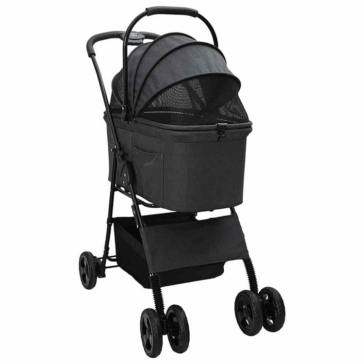 Vidaxx poussette pliable pour animaux de compagnie noir 81 x 47 x 99 cm polyester