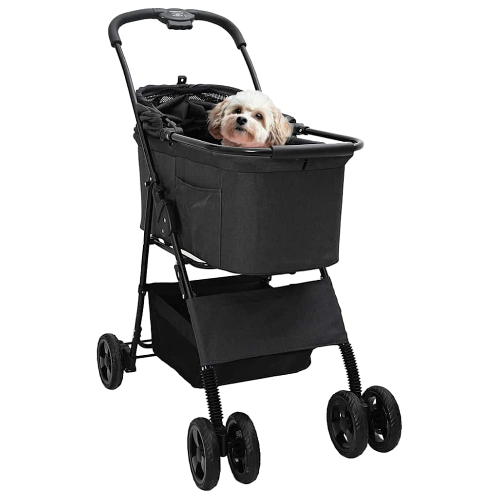 Vidaxx poussette pliable pour animaux de compagnie noir 81 x 47 x 99 cm polyester