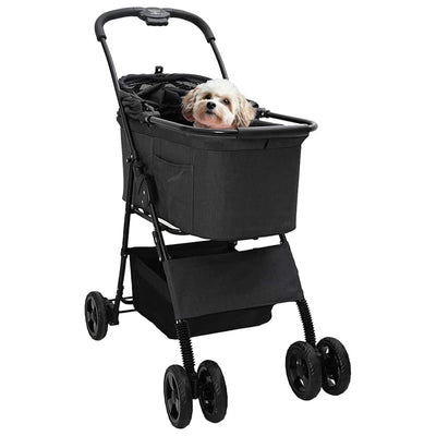 Vidaxx poussette pliable pour animaux de compagnie noir 81 x 47 x 99 cm polyester