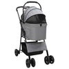 Vidaxx poussette pliable pour animaux de compagnie gris 81 x 47 x 99 cm polyester