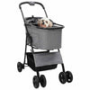 Vidaxx poussette pliable pour animaux de compagnie gris 81 x 47 x 99 cm polyester