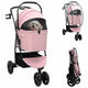 Vidaxx poussette pliable pour animaux de compagnie rose 78 x 54 x 101 cm polyester