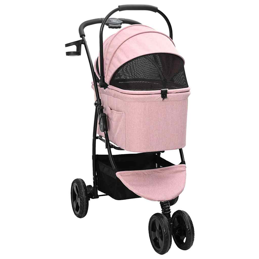 Vidaxx poussette pliable pour animaux de compagnie rose 78 x 54 x 101 cm polyester