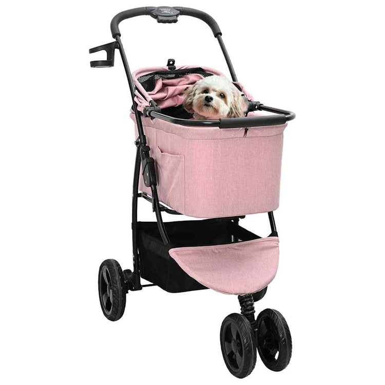 Vidaxx poussette pliable pour animaux de compagnie rose 78 x 54 x 101 cm polyester