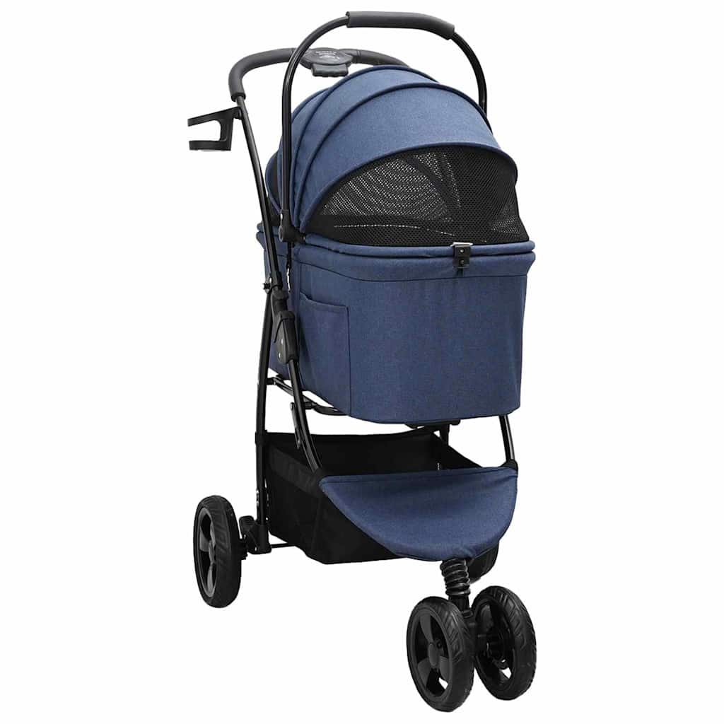 Vidaxx poussette pliable pour animaux de compagnie bleu 78 x 54 x 101 cm polyester