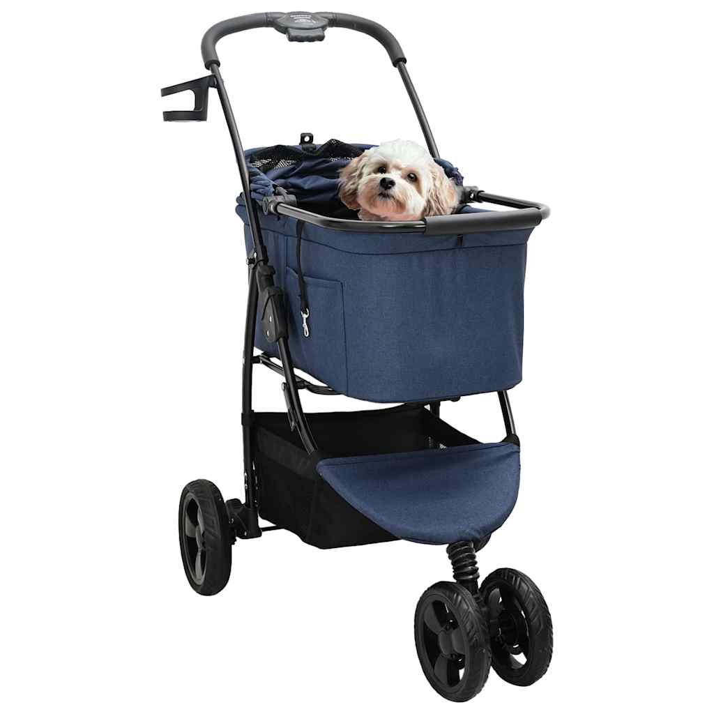 Vidaxx poussette pliable pour animaux de compagnie bleu 78 x 54 x 101 cm polyester