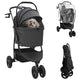 Vidaxx poussette pliable pour animaux de compagnie noir 78 x 54 x 101 cm polyester