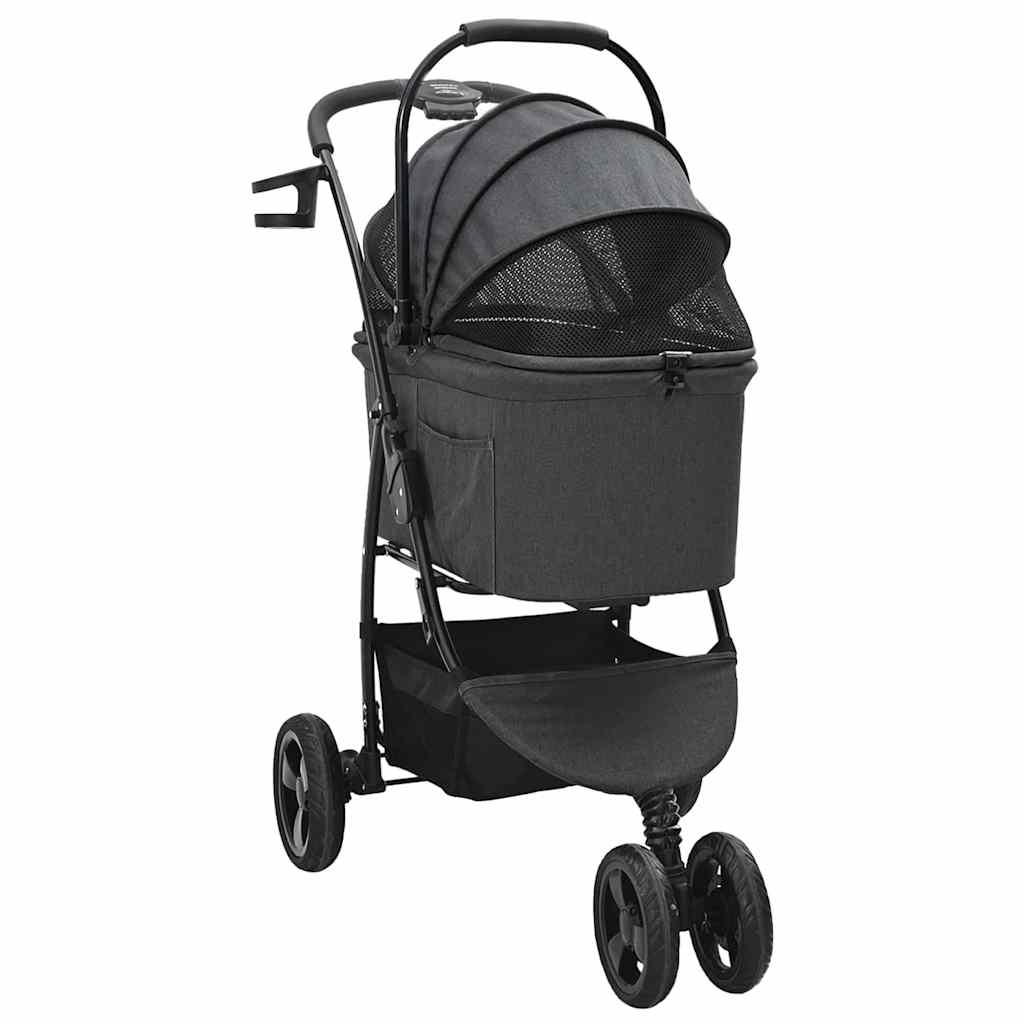 Vidaxx poussette pliable pour animaux de compagnie noir 78 x 54 x 101 cm polyester