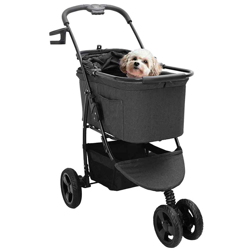 Vidaxx poussette pliable pour animaux de compagnie noir 78 x 54 x 101 cm polyester
