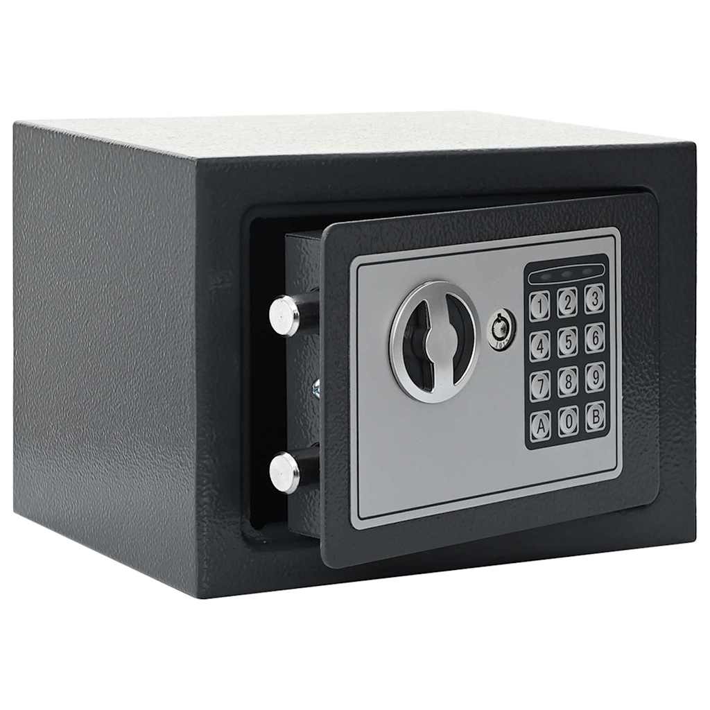Vidaxl coffre-fort numérique avec serrure gris foncé 23 x 17 x 17 cm acier