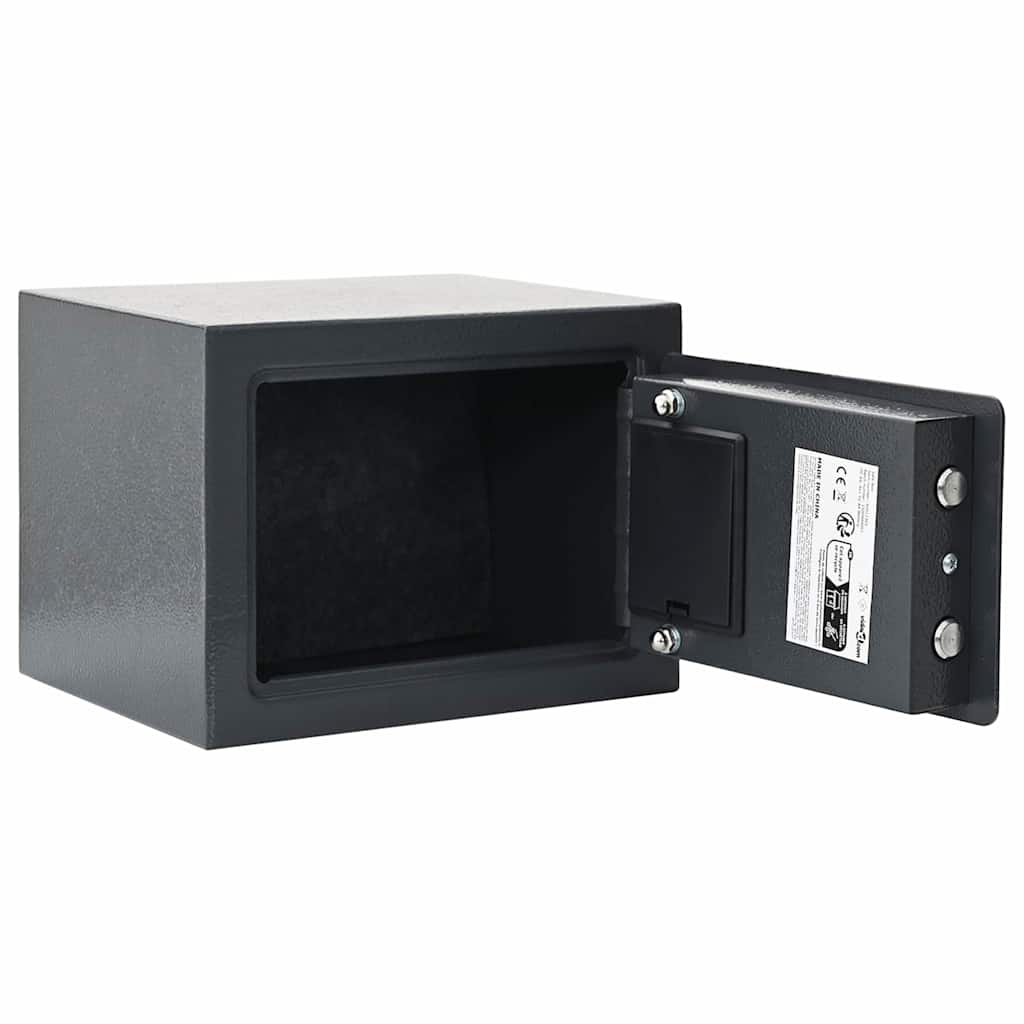 Vidaxl coffre-fort numérique avec serrure gris foncé 23 x 17 x 17 cm acier