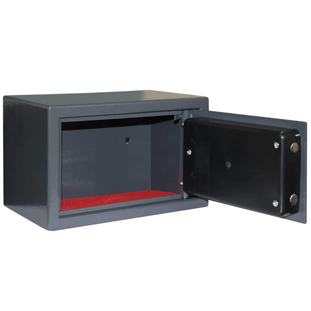 Vidaxl coffre-fort numérique avec serrure gris foncé 31 x 20 x 20 cm acier