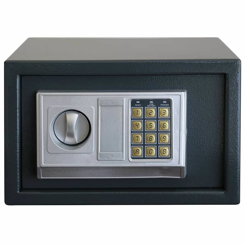 Vidaxl coffre-fort numérique avec serrure gris foncé 31 x 20 x 20 cm acier