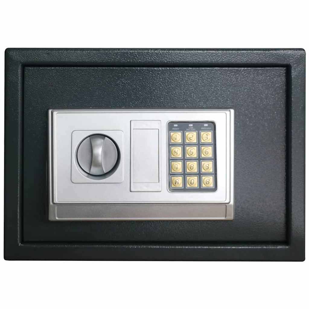 Vidaxl coffre-fort numérique avec serrure gris foncé 35 x 25 x 25 cm acier