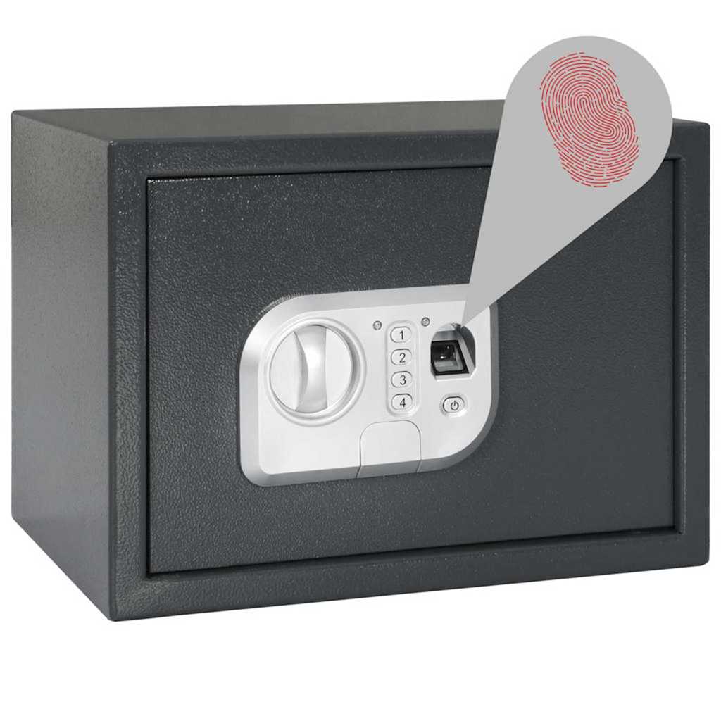 Vidaxl coffre-fort numérique avec serrure gris foncé 35 x 25 x 25 cm acier