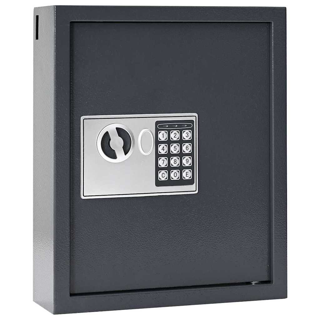 Vidaxl coffre-fort numérique avec serrure gris foncé 30 x 10 x 36,5 cm acier