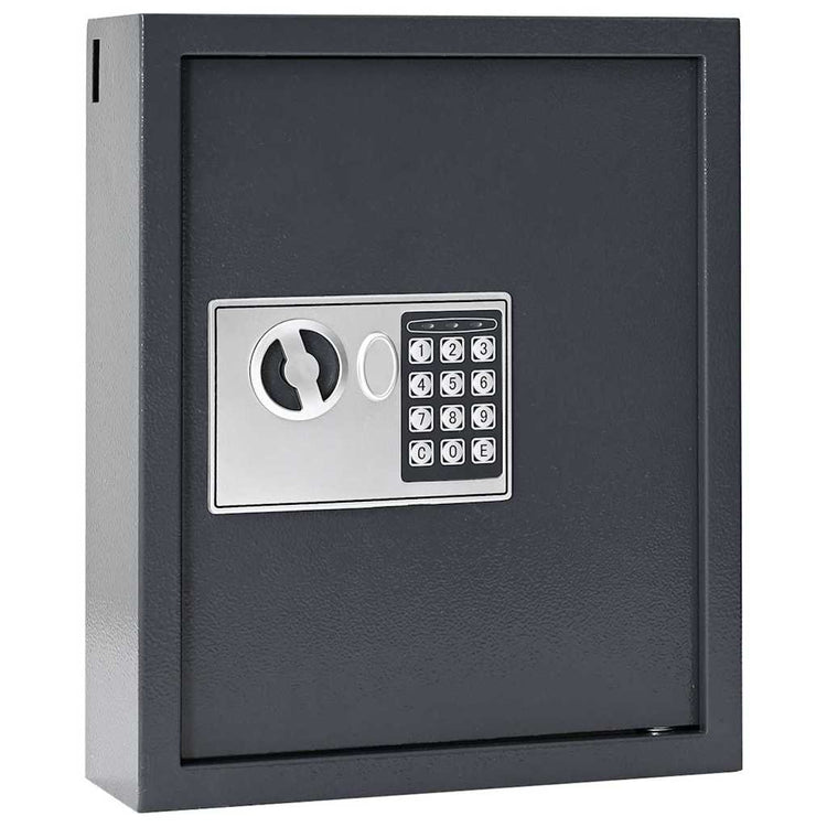 Vidaxl coffre-fort numérique avec serrure gris foncé 30 x 10 x 36,5 cm acier
