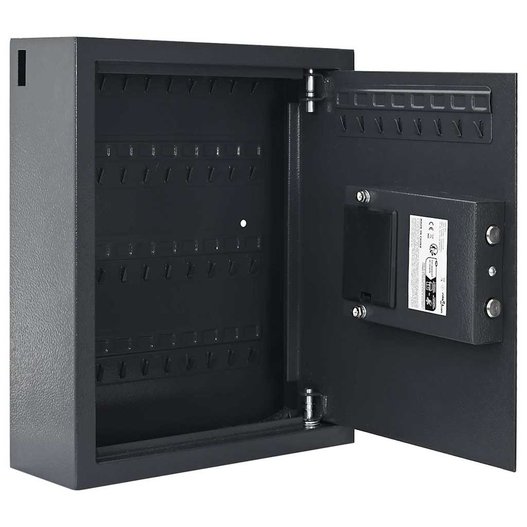 Vidaxl coffre-fort numérique avec serrure gris foncé 30 x 10 x 36,5 cm acier