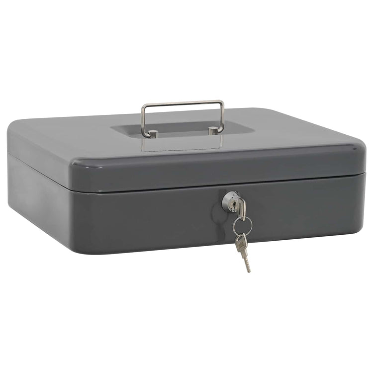 VidaXL caisse avec serrure gris foncé 30 x 24 x 9 cm acier
