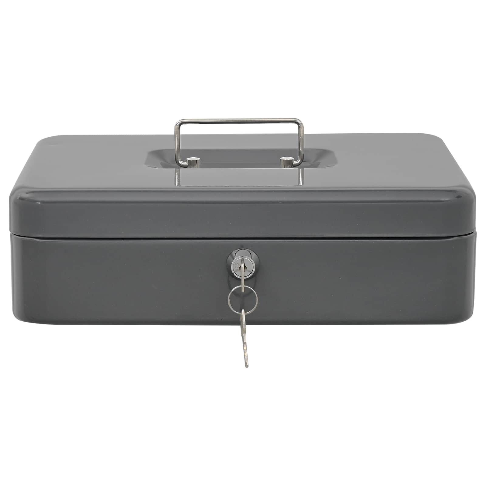 VidaXL caisse avec serrure gris foncé 30 x 24 x 9 cm acier