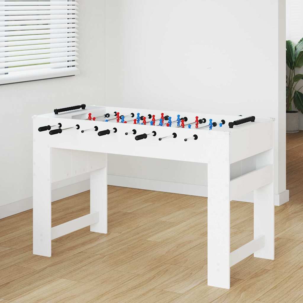 Baby-foot Vidaxx blanc 125 x 60,5 x 80 cm bois fini
