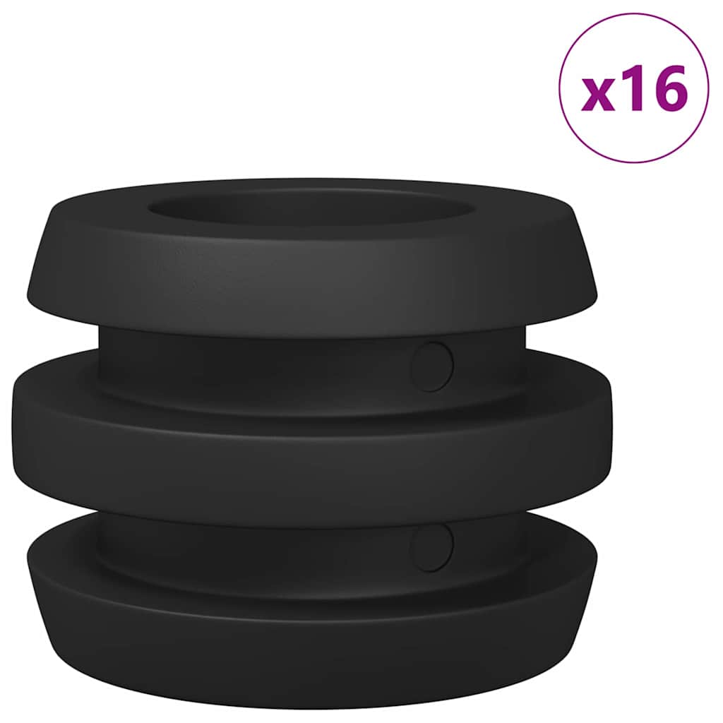 Vidaxl pare-chocs de baby-foot 3 x 3 x 2 cm tige 16 pcs plastique noir