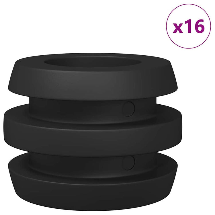 Vidaxl pare-chocs de baby-foot 3 x 3 x 2 cm tige 16 pcs plastique noir