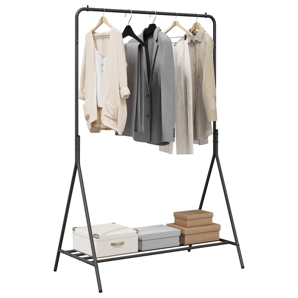 Vidaxx portant à vêtements avec rangement noir 100 x 56 x 154 cm acier