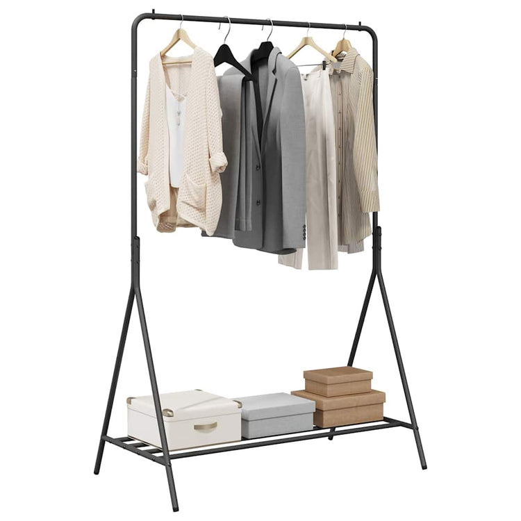 Vidaxx portant à vêtements avec rangement noir 100 x 56 x 154 cm acier
