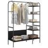 Vidaxx portant à vêtements avec étagère noir 120 x 44 x 160 cm bois fini