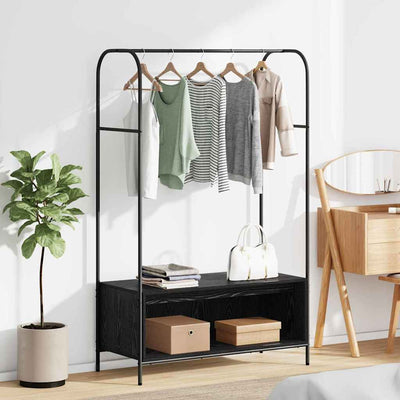 Vidaxx portant à vêtements avec rangement noir 100 x 44 x 160 cm en bois travaillé