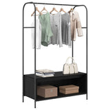 Vidaxx portant à vêtements avec rangement noir 100 x 44 x 160 cm en bois travaillé - afbeelding 3