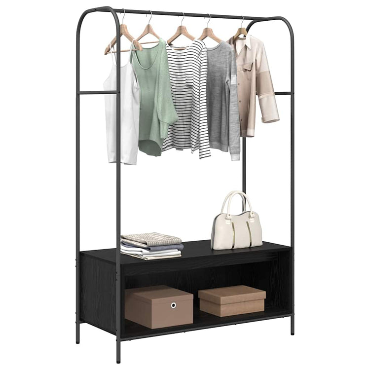 Vidaxx portant à vêtements avec rangement noir 100 x 44 x 160 cm en bois travaillé