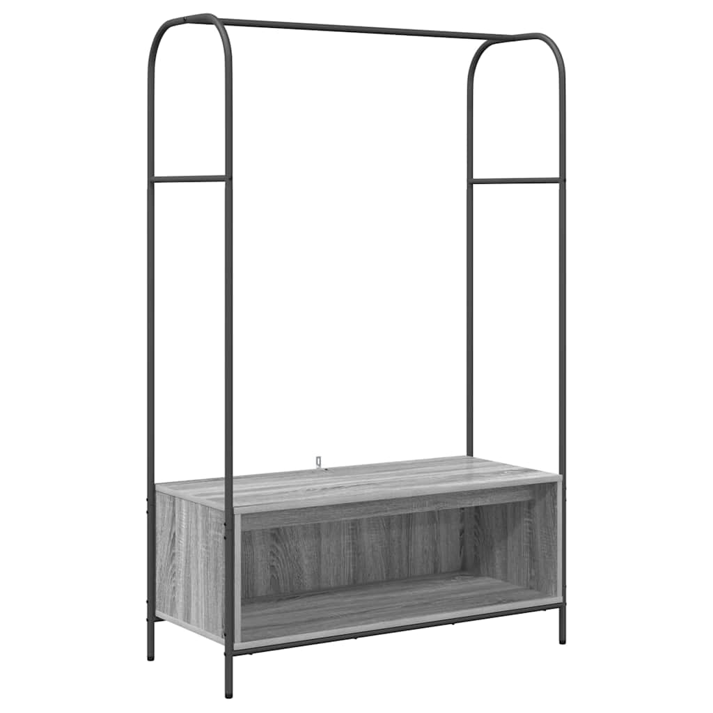 Vidaxx portant à vêtements avec rangement gris 100 x 44 x 160 cm en bois travaillé
